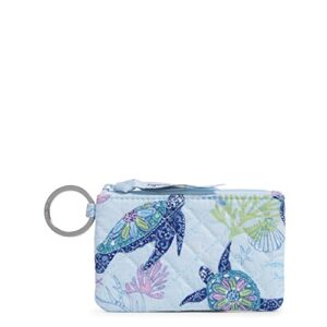 vera bradley women’s cotton zip id case wallet, turtle dream – recycled cotton, one size
