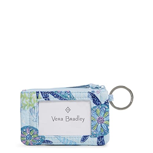 Vera Bradley Women's Cotton Zip ID Case Wallet, Turtle Dream - Recycled Cotton, One Size