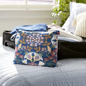 Vera Bradley Women's Packable Fleece Blanket, Enchanted Mandala Blue, One Size