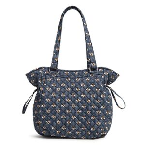 Vera Bradley Women's Cotton Glenna Satchel Purse, Bees Navy - Recycled Cotton, One Size