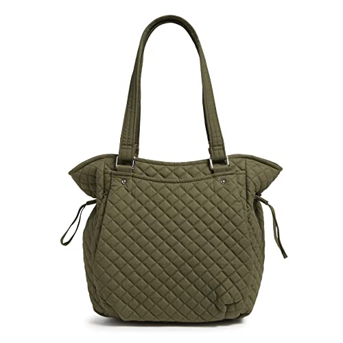 Vera Bradley Women's Cotton Glenna Satchel Purse, Climbing Ivy Green - Recycled Cotton, One Size