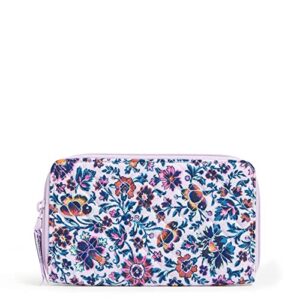 vera bradley women’s cotton deluxe travel wallet with rfid protection, cloud vine multi – recycled cotton, one size