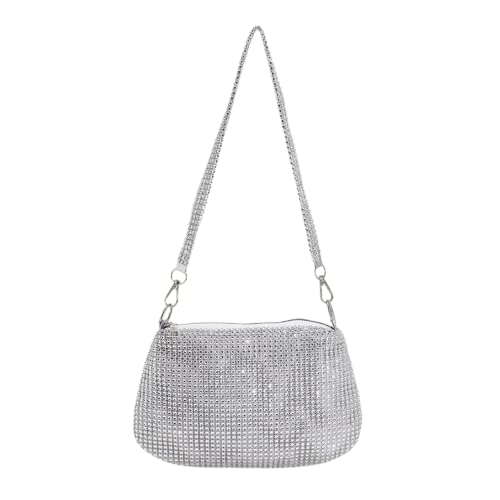 Bling Rhinestone Hobo Bag for Women Crystal Evening Handbag Underarm Bag Tote for Party Wedding