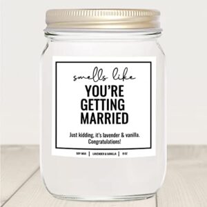 YouNique Designs Engagement Candle - Soy Candles Engagement Gifts for Couples, Engaged Candles Gifts for Women, 8 oz Bridal Shower Gifts for Bride to Be Scented Candles (Lavender & Vanilla)