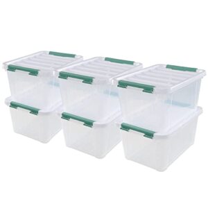 Bblina 20 Quarts Clear Latching Storage Boxes with lids, Plastic Storage Box Bins Set of 6