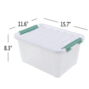 Bblina 20 Quarts Clear Latching Storage Boxes with lids, Plastic Storage Box Bins Set of 6