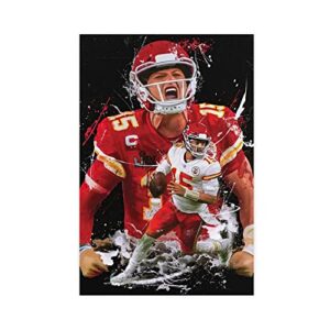 chicreed patrick mahomes poster football picture canvas poster bedroom decor sports landscape office room decor gift unframe: 16x24inch(40x60cm)