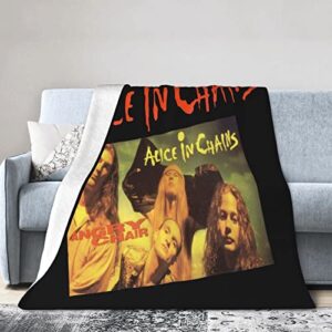 alice rock in band chains blanket lightweight flannel throw blanket soft bed blankets funny blanket all seasons 60″x50″