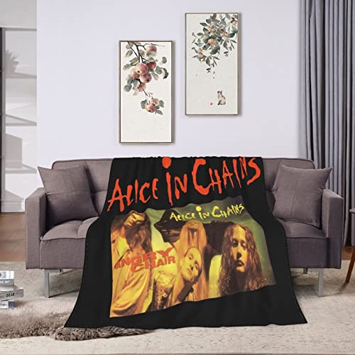 Alice Rock in Band Chains Blanket Lightweight Flannel Throw Blanket Soft Bed Blankets Funny Blanket All Seasons 60"X50"