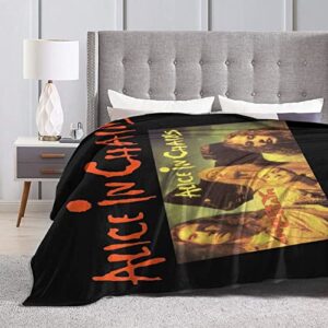 Alice Rock in Band Chains Blanket Lightweight Flannel Throw Blanket Soft Bed Blankets Funny Blanket All Seasons 60"X50"