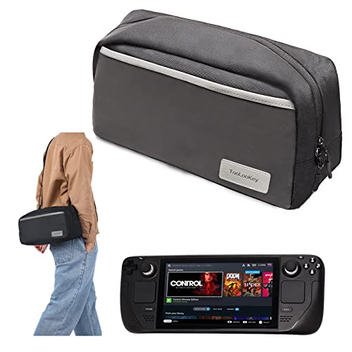 TOOLOOKEY Carrying Case Bag for Steam Deck, Travel Carry Case Bag for Steam Deck Console, Game Accessories Storage Shoulder Bag for Valve Steam Deck