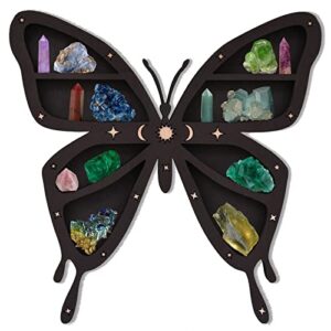 crystal holder for stones display wall hanging, dark phoenix animal collection multipurpose storage rack, bed room display for crystals stone, essential oil, small plant and art, gothic witchy decor (