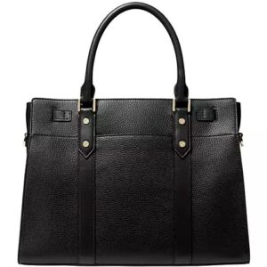 Michael Kors Nouveau Hamilton Large Leather Satchel Purse in Black