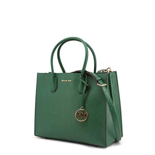 Michael Kors Mercer Large Jewel Green Pebbled Leather Convertible Tote