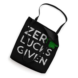 I Give Zero Lucks - Snarky and Sarcastic Tote Bag