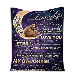 wolmazen blanket daughter gifts from mom, gift for daughter, bear blanket cute funny bear animal throw blanket for couch and bed, birthday gifts