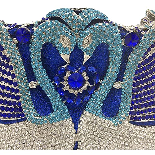 FLO-MOTOR Women Swan Clutch Crystal Evening Bags Wedding Party Dinner Ladies Rhinestone Minaudiere Handbag