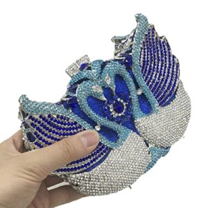 FLO-MOTOR Women Swan Clutch Crystal Evening Bags Wedding Party Dinner Ladies Rhinestone Minaudiere Handbag