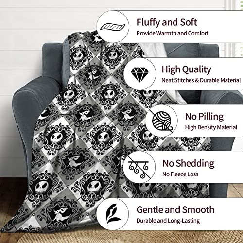 Nightmare Christmas Throw Blanket 60x50 Inches Soft Plush Blanket for Couch Car Bed Christmas