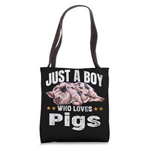 just a boy who loves pigs tote bag