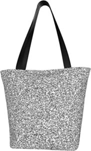 silver glitter women’s shoulder handbag beach tote bag storage handle bag