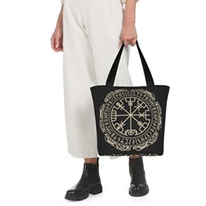 Viking Magical Runic Compass Women's Shoulder Handbag Fashion Tote Bag Storage Handle Bag