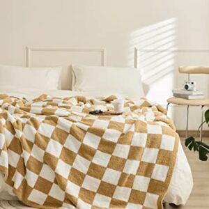 Aycery Ultra Soft Microfiber Checkered Throw Blanket - Checkerboard Grid Design, Warm and Cozy Decor for Home Bed Couch (60''x79'')