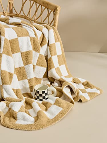 Aycery Ultra Soft Microfiber Checkered Throw Blanket - Checkerboard Grid Design, Warm and Cozy Decor for Home Bed Couch (60''x79'')