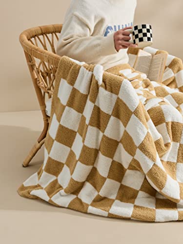 Aycery Ultra Soft Microfiber Checkered Throw Blanket - Checkerboard Grid Design, Warm and Cozy Decor for Home Bed Couch (60''x79'')