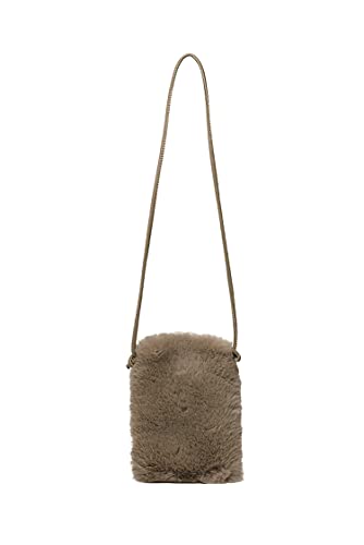 Ulisty Women Autumn Winter Small Plush Cellphone Bag Mini Fluffy Tote Bag Shoulder Bag Handbag Crossbody Bag brown