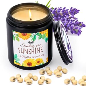 Get Well Soon Gifts for Women, Lavender Scented Essential Oil, Soy Wax Candle for Relaxation - Get Well and Birthday Present - Stress Relief, Self Care at Home, After Surgery, New Moms, Auntie, Niece
