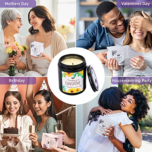 Get Well Soon Gifts for Women, Lavender Scented Essential Oil, Soy Wax Candle for Relaxation - Get Well and Birthday Present - Stress Relief, Self Care at Home, After Surgery, New Moms, Auntie, Niece