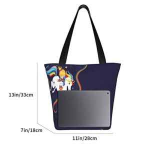 Rainbow Brite and Starlite Memories Women's Shoulder Handbag Casual Tote Bag Storage Handle Bag