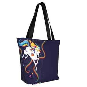 Rainbow Brite and Starlite Memories Women's Shoulder Handbag Casual Tote Bag Storage Handle Bag