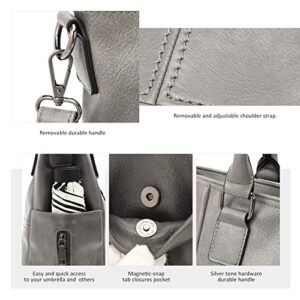 Purses for Women，Soft PU Leather Handbags ，Large Capacity Purse， Fashion Crossbody Bags, Top Handle Satchel (Grey)