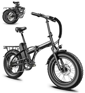 mukkpet electric bike for adults,ebike,folding e bike,fat tire ebike 500w 48v 13ah removable lithium battery 20 * 4.0” fat tire city ebike for adult folding ebike for men women (black) (black)