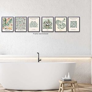 Green Gallery Flower Market Posters for Room Aesthetic Floral Set of 6 Famous Matisse William Morris Van Gogh Canvas Wall Art Botanical Plant Print Painting Danish Pastel Wall Decor 8x10in Unframed