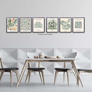 Green Gallery Flower Market Posters for Room Aesthetic Floral Set of 6 Famous Matisse William Morris Van Gogh Canvas Wall Art Botanical Plant Print Painting Danish Pastel Wall Decor 8x10in Unframed