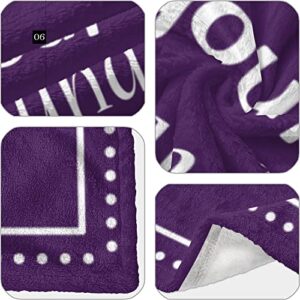 QUWOGY Birthday Gifts for Women/Men/Her/Him Friendship Blanket Purple 60"x50", Happy Birthday Decorations Women/Men Throw Blankets, Bday Gift for Women/Men Unique, Best Birthday Gift Ideas