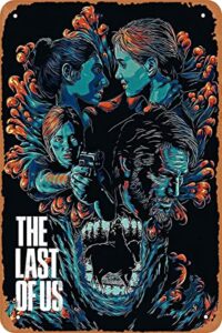 tersshawl the last of us video game poster vintage metal tin sign 8×12 inch