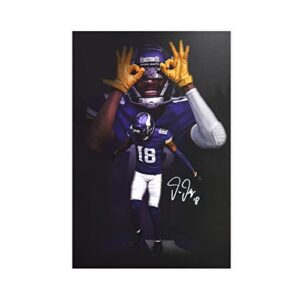 sports poster justin jefferson canvas poster wall art decor print picture paintings for living room bedroom decoration unframe: 12x18inch(30x45cm)