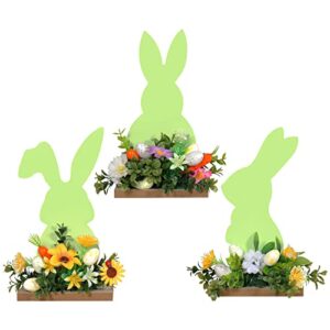 jialeixi 3pcs easter decorations, easter decoration for the home, farmhouse rustic wooden bunny tabletop easter decoration for indoor, for home party spring summer holiday decor, gifts – retro.