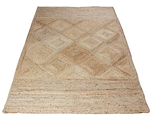 CASAVANI Living Room Jute Rug Indian Handmade Jute Rug Outdoor Doormats Woven Rug Kitchen Natural Jute Rugs for Farmhouse Bathroom Bedroom Doormat