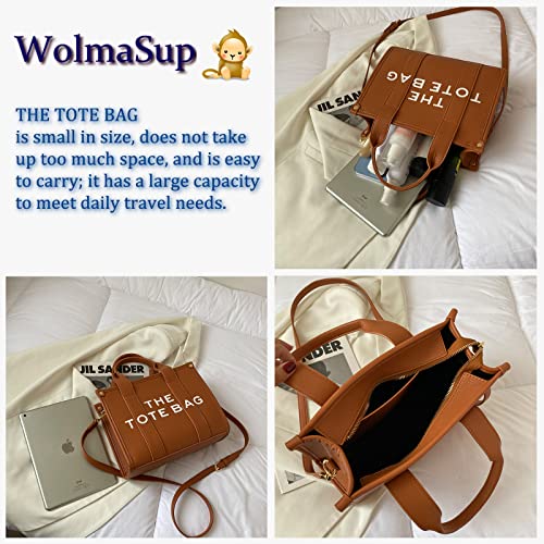 Tote Bag for Women, Trendy Leather Tote Bag Small Personalized Top Handle Crossbody Handbags for Work Travel Black