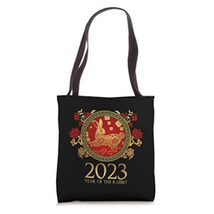 2023 year of the rabbit chinese new year zodiac lunar bunny tote bag