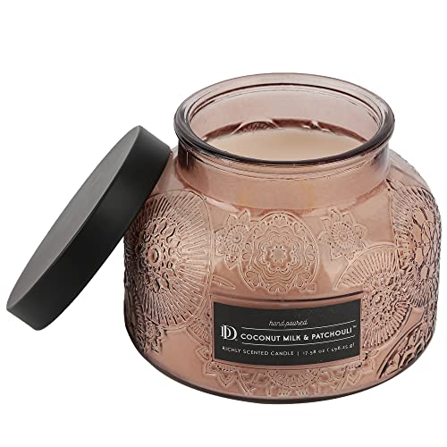 Coconut Milk & Patchouli Embossed Jar Candle