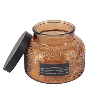 Madagascar Vanilla & Cedar Embossed Jar Candle