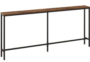 superjare 70.8 inch console table, entryway table with storage, long skinny table, hallway table, behind couch table, industrial plant table, adjustable feet, for entrance, living room – vintage brown