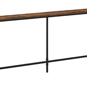 SUPERJARE 70.8 Inch Console Table, Entryway Table with Storage, Long Skinny Table, Hallway Table, Behind Couch Table, Industrial Plant Table, Adjustable Feet, for Entrance, Living Room - Vintage Brown