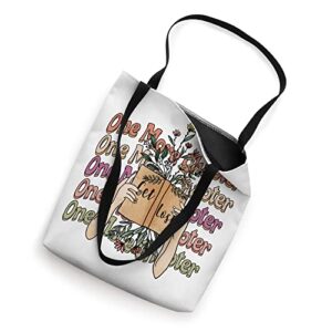 Just One More Chapter Bookworm Book Lover Nerd Reading Gift Tote Bag